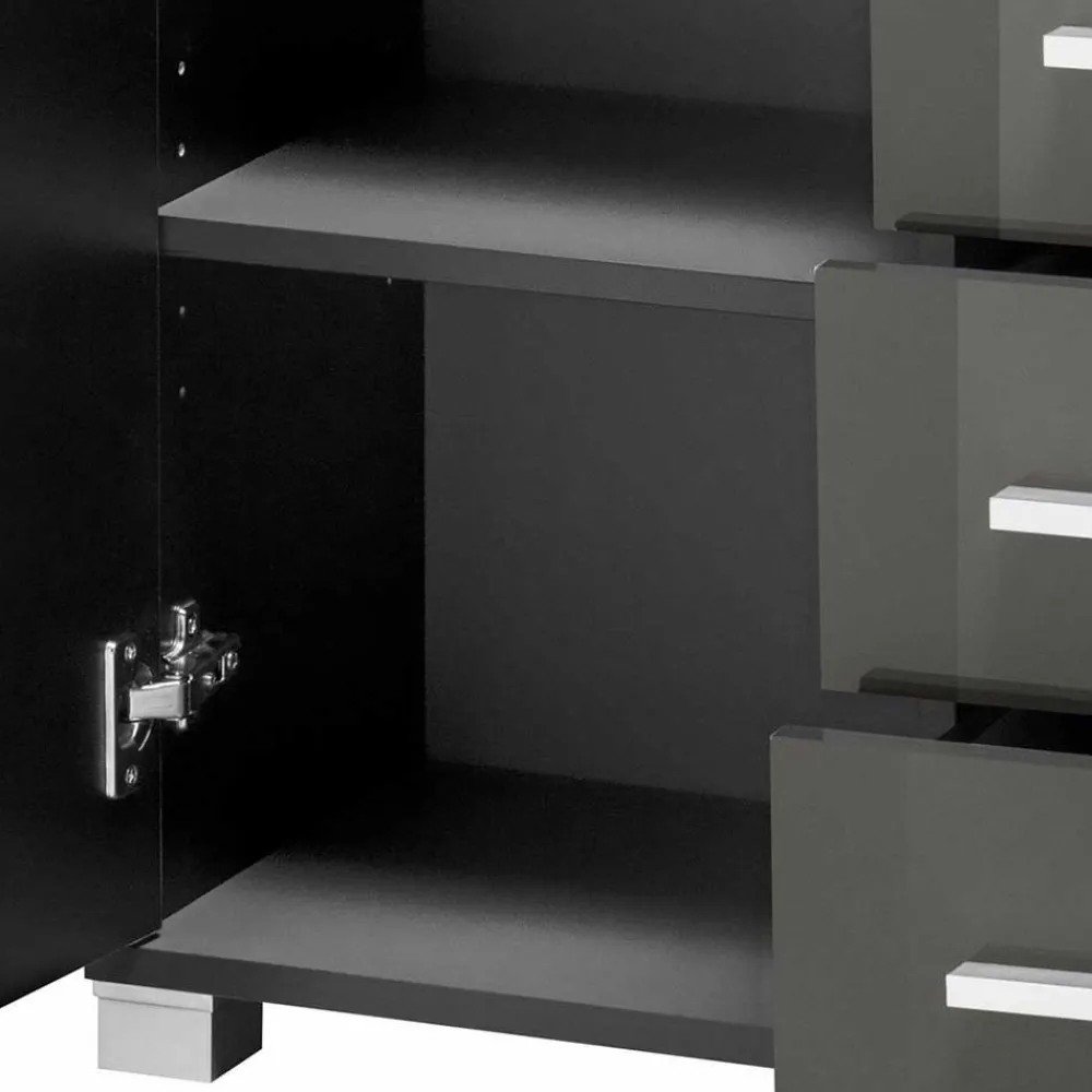 Wohnen 60x90x30 Hochglanz Badschrank in Grau - Ulivia