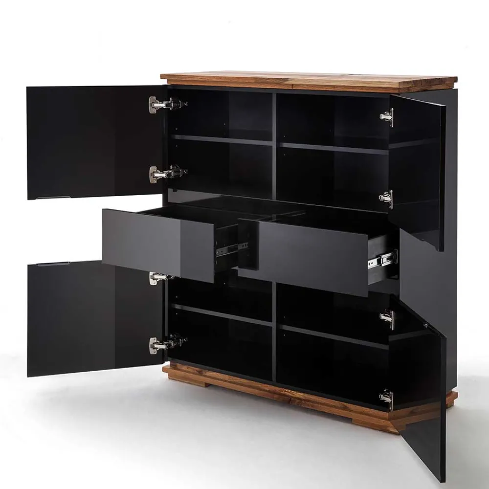 Wohnen Kommoden|Esszimmerschränke*102x115x40 Hochglanz Kommode in Schwarz - Ercurs