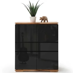 Wohnen Kommoden|Esszimmerschränke*102x115x40 Hochglanz Kommode in Schwarz - Ercurs