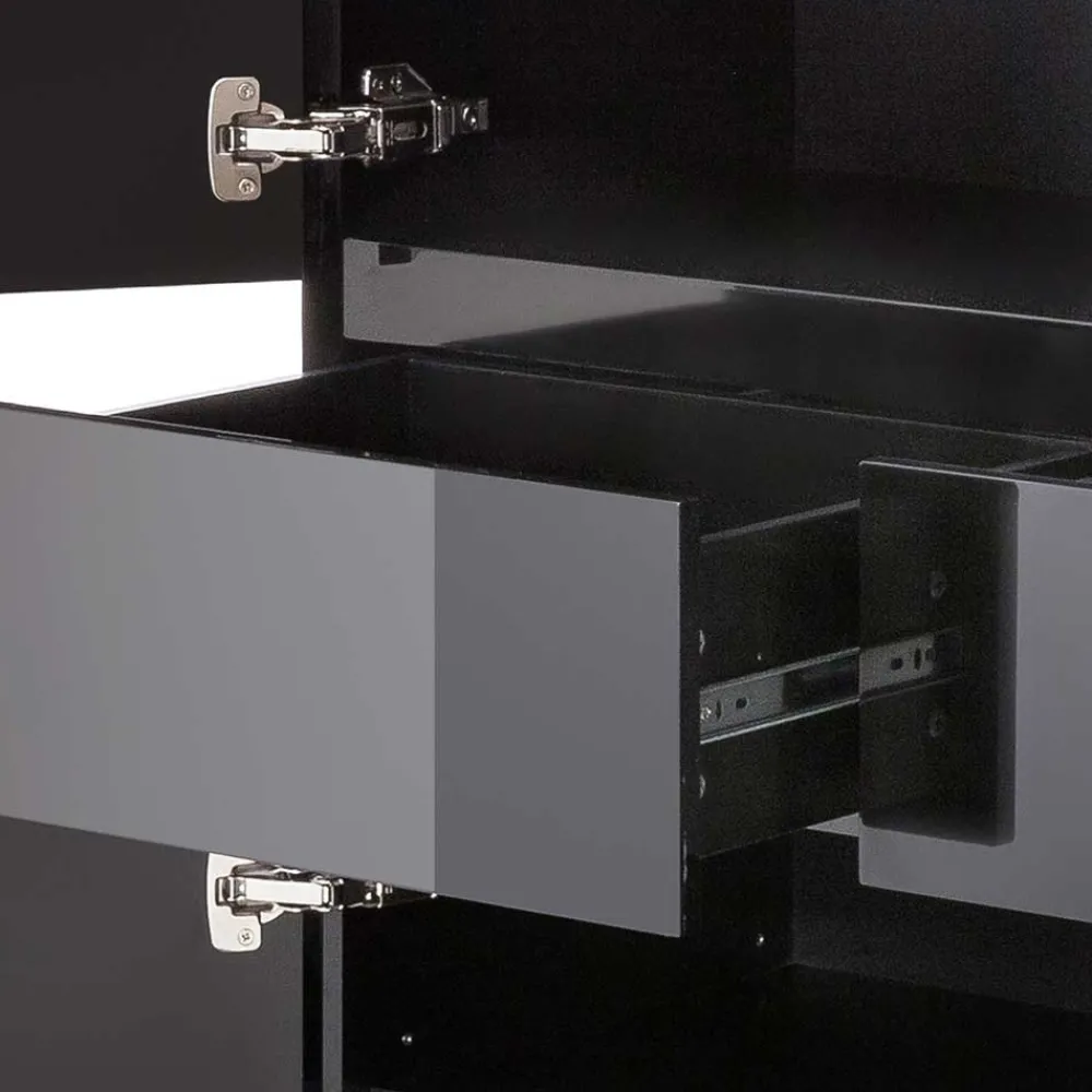 Wohnen Kommoden|Esszimmerschränke*102x115x40 Hochglanz Kommode in Schwarz - Ercurs