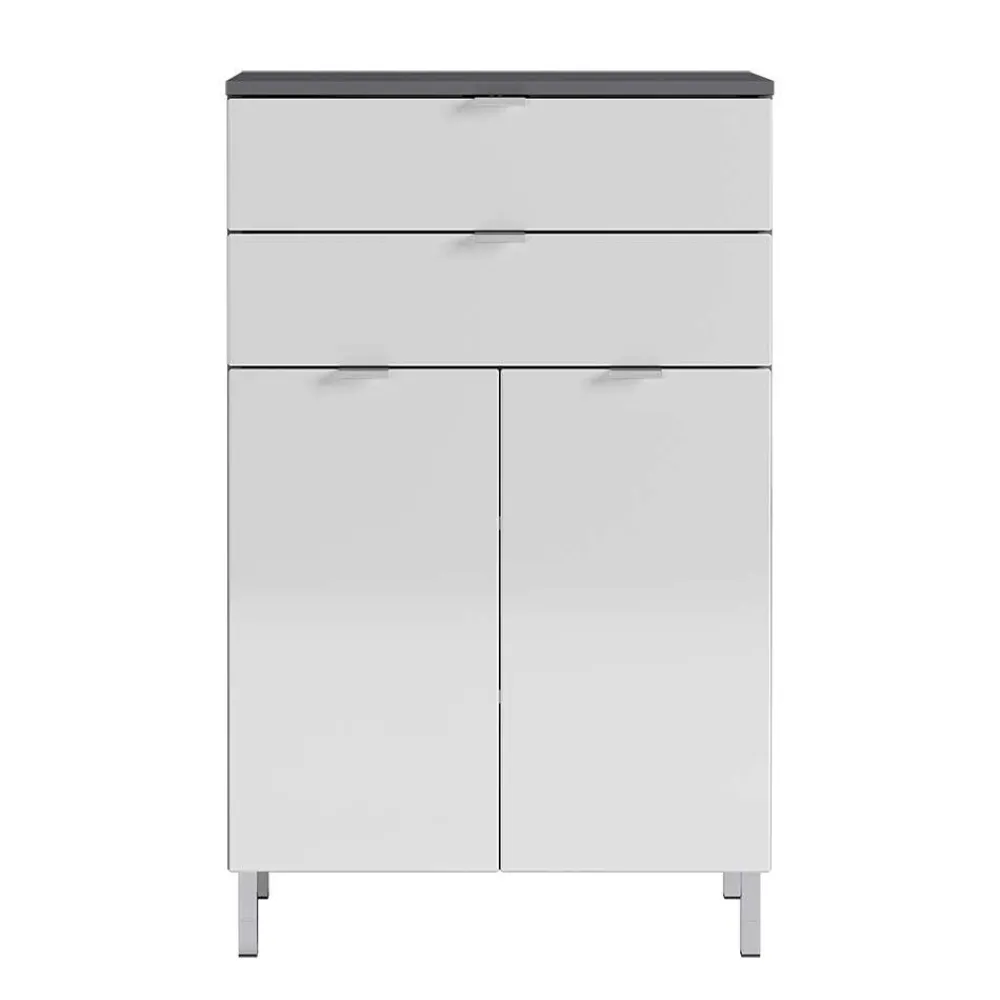 Wohnen 60x97x34 Hochglanz Kommode in Weiß - Otrus