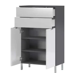 Wohnen 60x97x34 Hochglanz Kommode in Weiß - Otrus