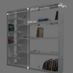 Wohnen Wohnzimmer-Regale|Wohnzimmerschränke*200x200x35 Hochglanz Regal Raumteiler - Sakura