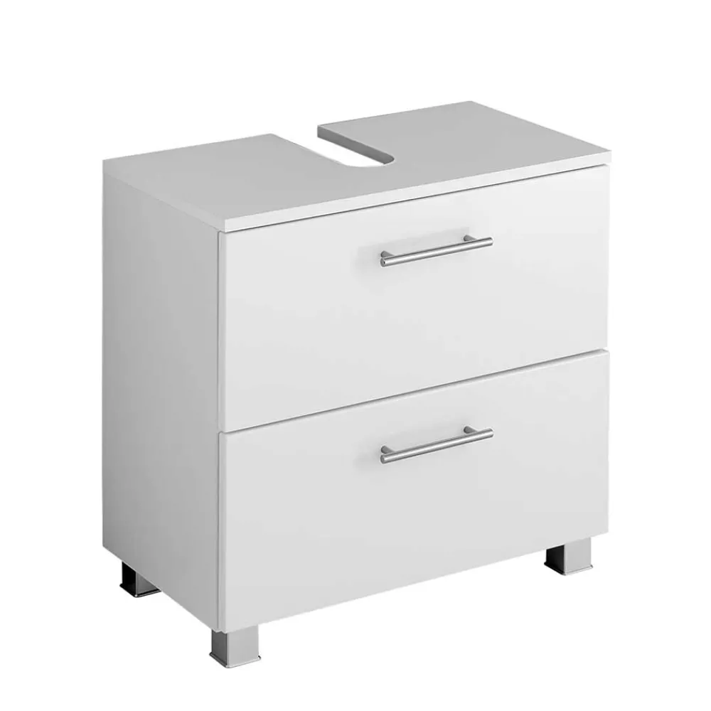 Wohnen Waschtisch|Waschbeckenunterschränke*60x59x35 Hochglanz Unterbeckenschrank in Weiß - Vohdan