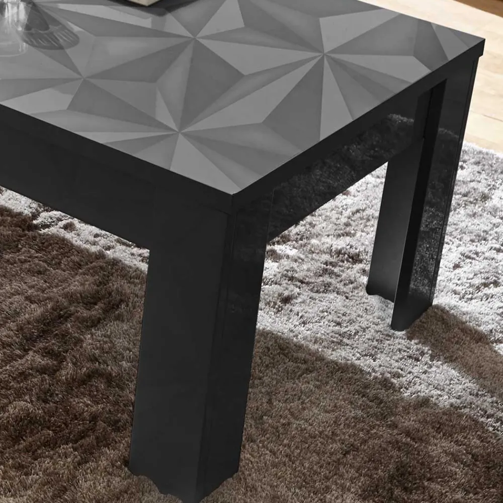 Wohnen 122x45x65 Hochglanz Wohnzimmertisch in Anthrazit - Kuriasna