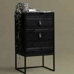 Wohnen Nachttische|Kommoden*40x74x35 Hochkommode mit Bügelgestell - Clewono