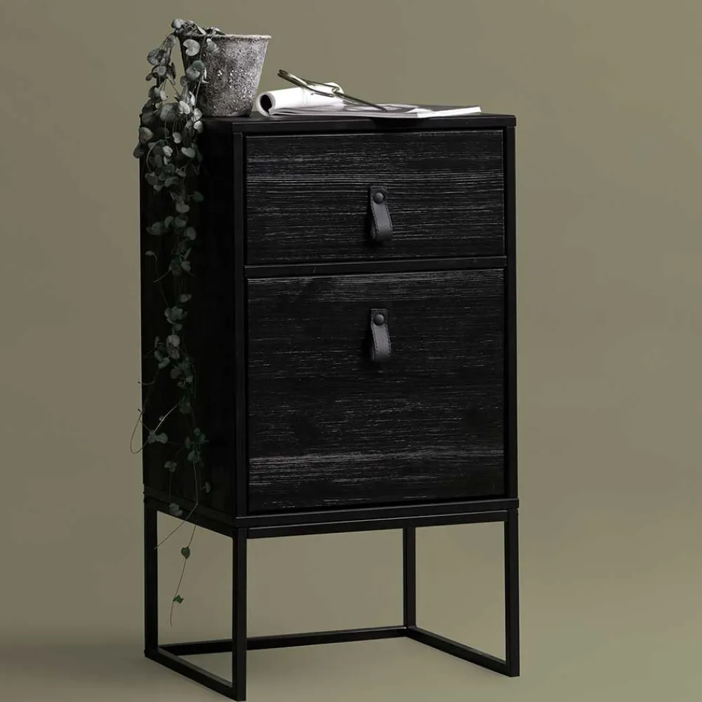 Wohnen Nachttische|Kommoden*40x74x35 Hochkommode mit Bügelgestell - Clewono