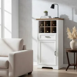 Wohnen Vitrinen|Wohnzimmer-Vitrinen*66x136x42 Hochkommode mit Flaschenfächern - Sinolita