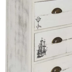 Wohnen Skandinavische Möbel|Landhausmöbel*40x104x30 Hochkommode mit maritimen Motiven - Maggiore