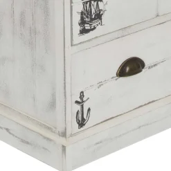 Wohnen Skandinavische Möbel|Landhausmöbel*40x104x30 Hochkommode mit maritimen Motiven - Maggiore