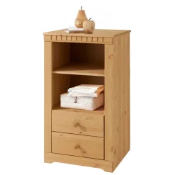 Wohnen 55x100x35 Hochkommode mit zwei Fächern - Silevos