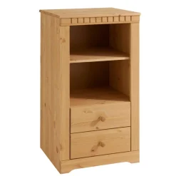 Wohnen 55x100x35 Hochkommode mit zwei Fächern - Silevos