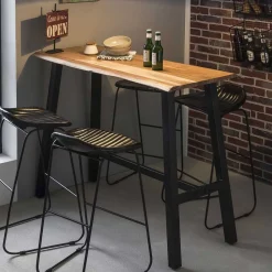 Wohnen 125x112x51 Hochtisch aus Akazie Baumkante - Clause