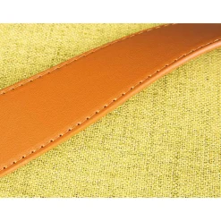 Wohnen 42x36x30 Hocker mit Griff in Gelbgrün Stoff - Domiano