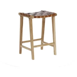 Wohnen Sessel & Hocker|Barhocker*45x67x40 Hocker mit Leder Geflecht Sitz - Londres