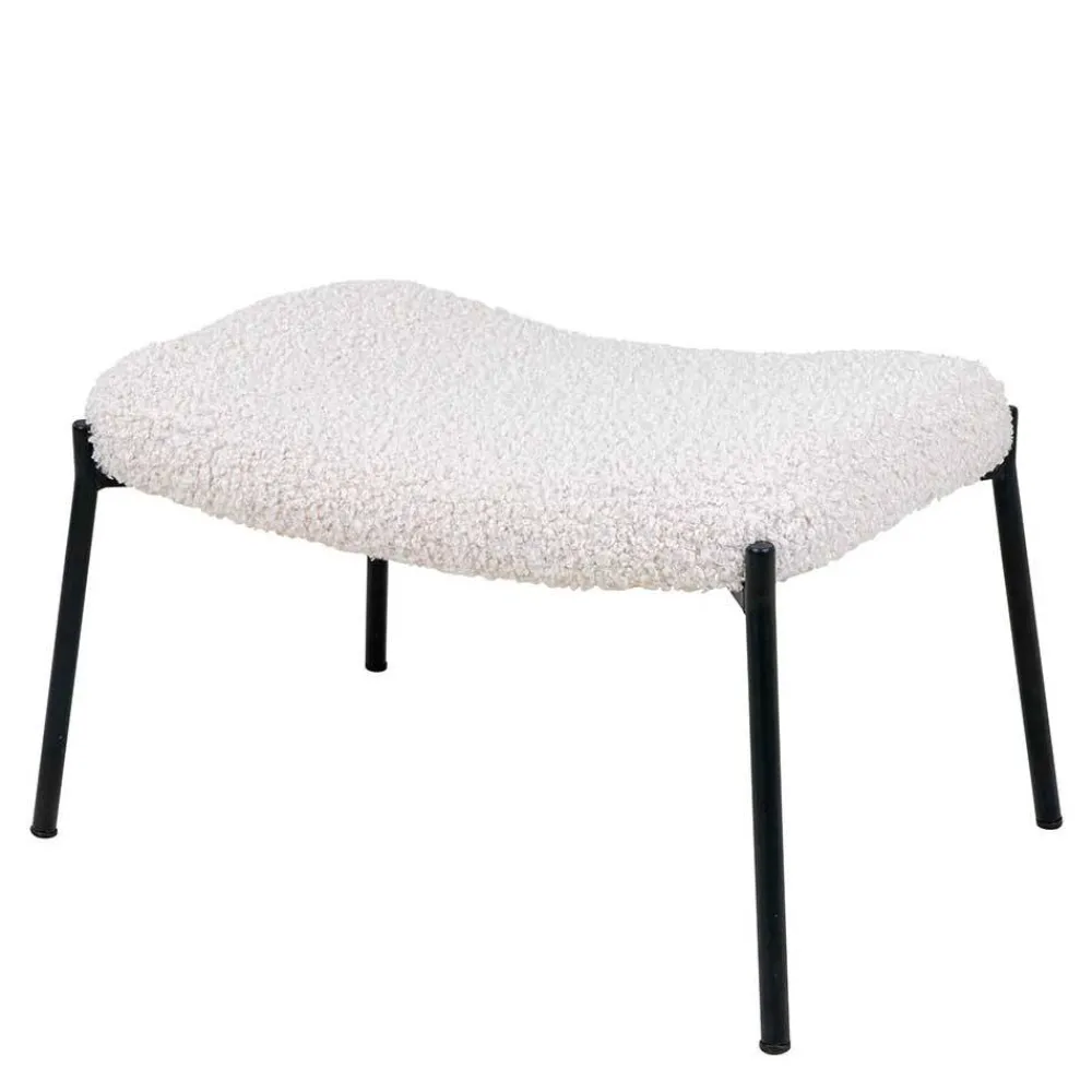 Wohnen Schwarze Möbel|Weiße Möbel*61x41x36 Hocker mit Plüsch Sitz in Weiß - Elefonas