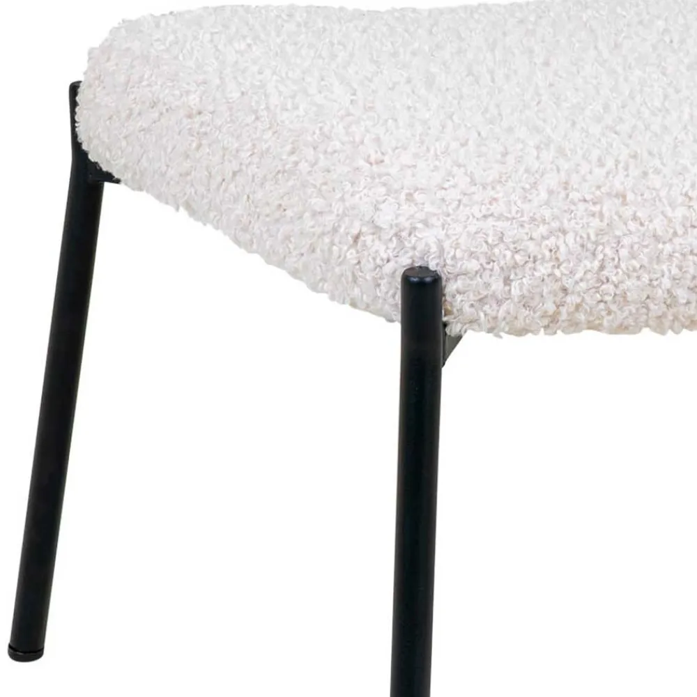 Wohnen Schwarze Möbel|Weiße Möbel*61x41x36 Hocker mit Plüsch Sitz in Weiß - Elefonas