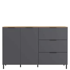 Wohnen 151x98x40 Hohe Kombi-Kommode in Dunkelgrau - Lurys