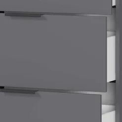 Wohnen 151x98x40 Hohe Kombi-Kommode in Dunkelgrau - Lurys