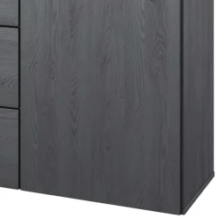 Wohnen 132x93x38 Hohe Kombi-Kommode in Eiche Grau - Carika