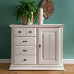 Wohnen Flurkommoden*114x94x47 Hohe Kommode im Landhausstil - Beato