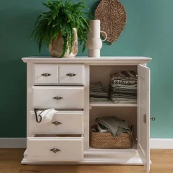 Wohnen Flurkommoden*114x94x47 Hohe Kommode im Landhausstil - Beato