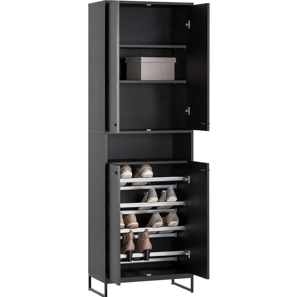 Wohnen Skandinavische Möbel|Schuhschränke*60x186x33 Hoher Schuhschrank mit 4 Türen & Fach - Anderian