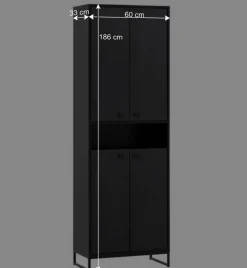 Wohnen Skandinavische Möbel|Schuhschränke*60x186x33 Hoher Schuhschrank mit 4 Türen & Fach - Anderian