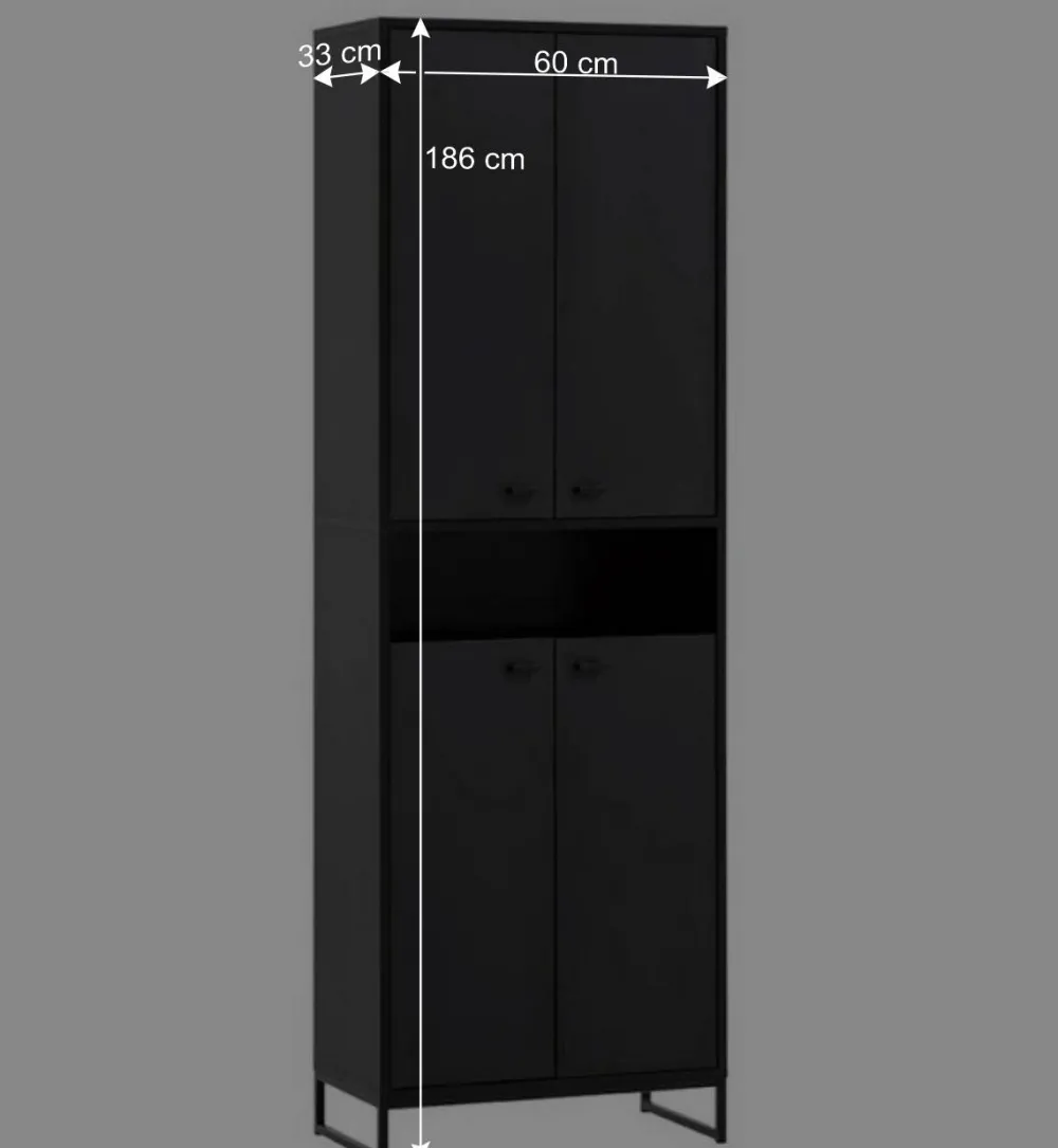 Wohnen Skandinavische Möbel|Schuhschränke*60x186x33 Hoher Schuhschrank mit 4 Türen & Fach - Anderian