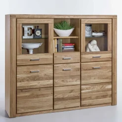 Wohnen Esszimmerschränke|Highboards*158x140x40 Holz Highboard aus Wildeiche - Maila