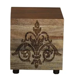 Wohnen 40x35x40 Holz Schränkchen mit Ornament Schnitzerei - Kick