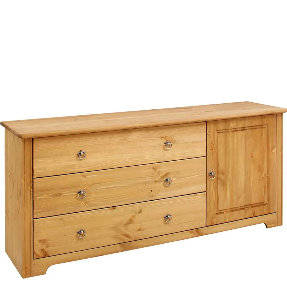 Wohnen 152x68x38 Holzkommode mit 3 breiten Schubladen - Imressa