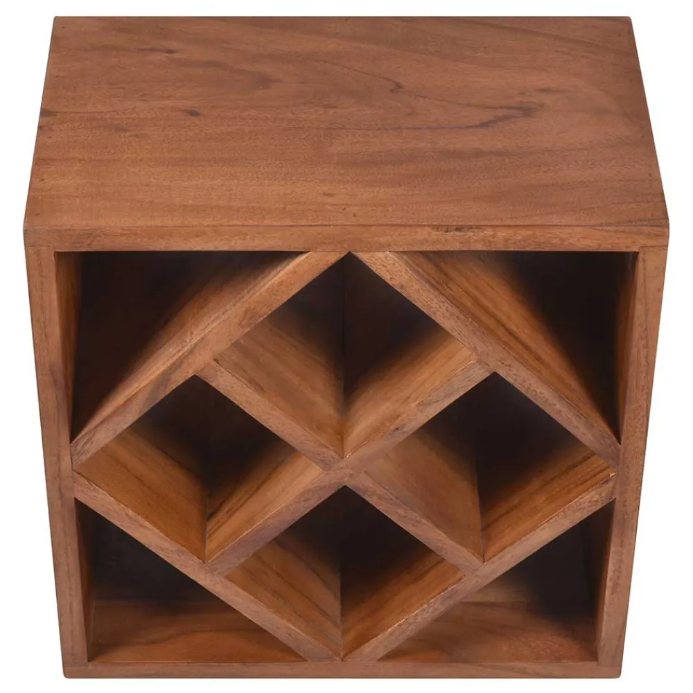 Wohnen 40x40x25 Holzregal für Wein aus Akazie Massivholz - Bernadi