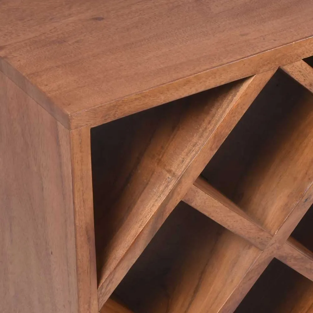 Wohnen 40x40x25 Holzregal für Wein aus Akazie Massivholz - Bernadi