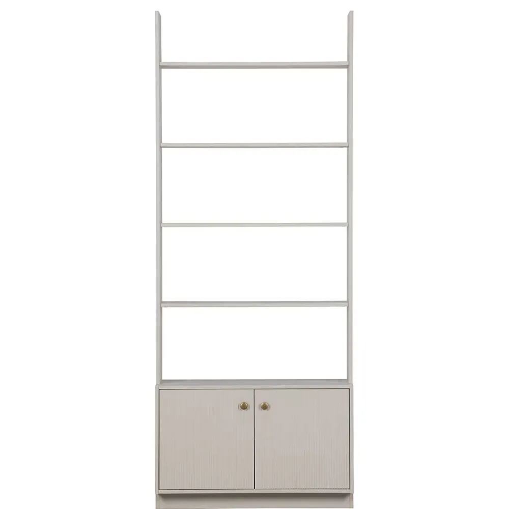 Wohnen 80x200x35 Holzregal in Grau im Skandi Design - Huvina