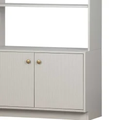 Wohnen 80x200x35 Holzregal in Grau im Skandi Design - Huvina