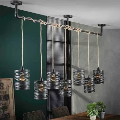 Wohnen 157x150x15 Industrial Hängelampe 7-flammig - Pyrko