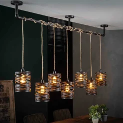 Wohnen 157x150x15 Industrial Hängelampe 7-flammig - Pyrko
