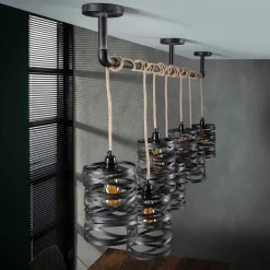 Wohnen 157x150x15 Industrial Hängelampe 7-flammig - Pyrko