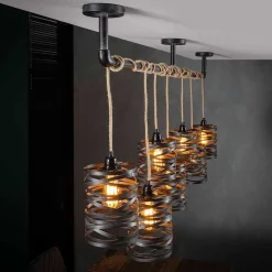 Wohnen 157x150x15 Industrial Hängelampe 7-flammig - Pyrko