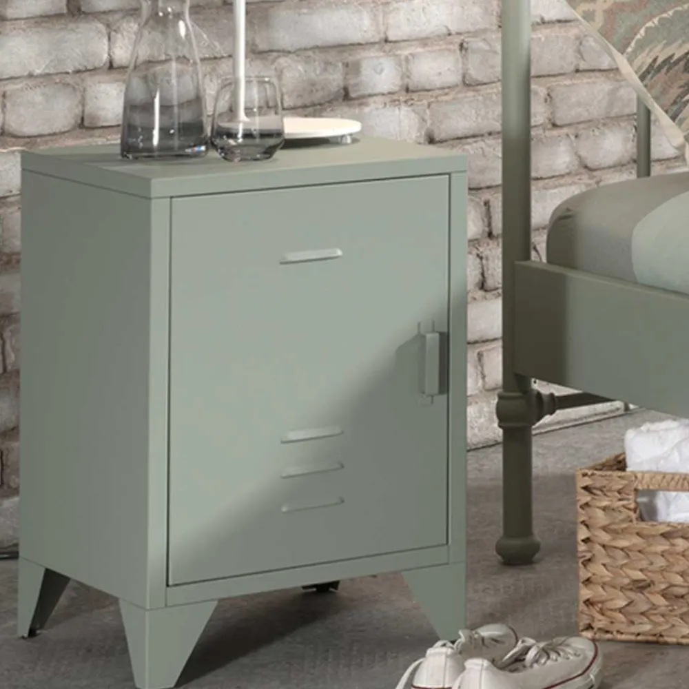 Wohnen 40x60x40 Industrial Nachtschrank in Spind Optik - Kerbea