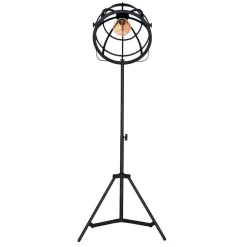 Wohnen 55x170x55 Industrial Stehlampe aus schwarzem Metall - Sucaeva