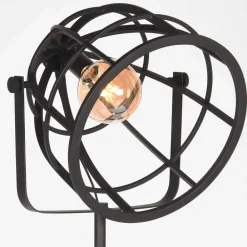 Wohnen 55x170x55 Industrial Stehlampe aus schwarzem Metall - Sucaeva