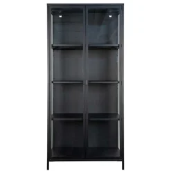 Wohnen 80x175x35 Industry Vitrine aus Glas & Stahl - Nikosia