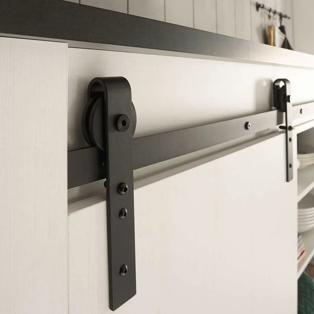 Wohnen 161x93x77 Kücheninsel in Weiß & Anthrazit - Eture