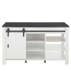 Wohnen 161x93x77 Kücheninsel in Weiß & Anthrazit - Eture