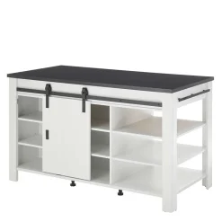 Wohnen 161x93x77 Kücheninsel in Weiß & Anthrazit - Eture