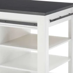 Wohnen 161x93x77 Kücheninsel in Weiß & Anthrazit - Eture