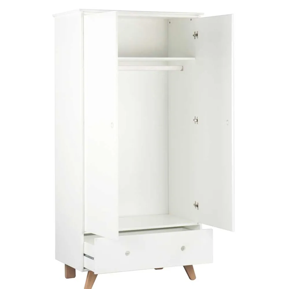 Kinder Wohnen 95x190x50 Kinder Kleiderschrank mit Schublade & Tür - Elfrid