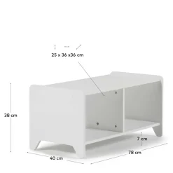Kinder Wohnen 78x38x40 Kinderzimmerregal in Weiß - Red
